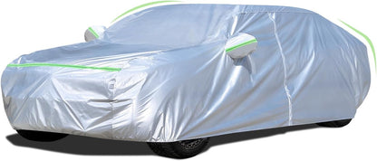 Sedan Car Cover (186-193 inches) - Universal Fit, Waterproof, Dupont Oxford, All Weather, Hail Protector, Sun Protection, Door Zipper