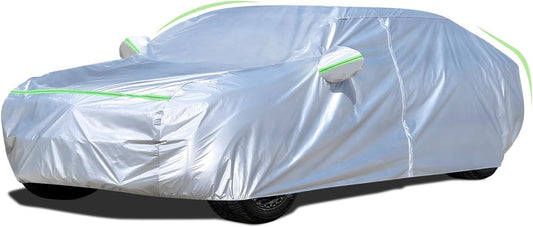 Sedan Car Cover (186-193 inches) - Universal Fit, Waterproof, Dupont Oxford, All Weather, Hail Protector, Sun Protection, Door Zipper