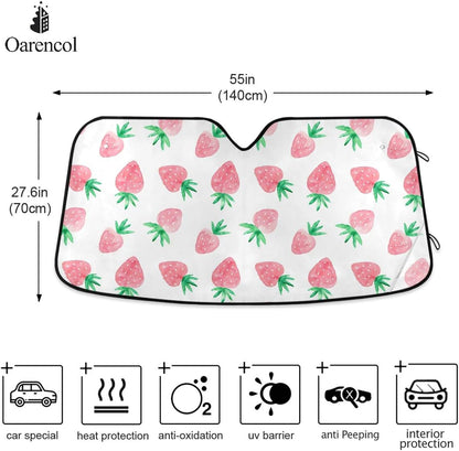 Black Leopard Car Windshield Sun Shade Animal Skin Print Foldable UV Ray Sun Visor Protector Sunshade to Keep Your Vehicle Cool (51" x 27.6")