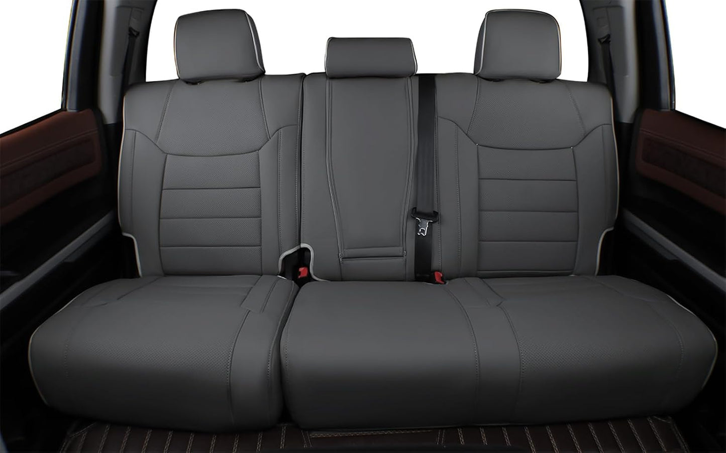 EKR Tacoma Car Seat Covers Custom Fit for Toyota Tacoma (Petrol) 2024 2025 2026 DoubleCab/CrewCab SR/SR5/TRD Sport/TRD Off-Road/Limited -Truck Seat Covers Full Set,Faux Leather(Black)
