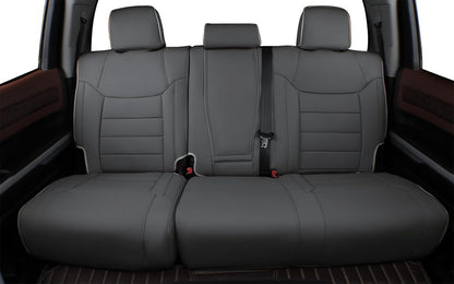EKR Tacoma Car Seat Covers Custom Fit for Toyota Tacoma (Petrol) 2024 2025 2026 DoubleCab/CrewCab SR/SR5/TRD Sport/TRD Off-Road/Limited -Truck Seat Covers Full Set,Faux Leather(Black)