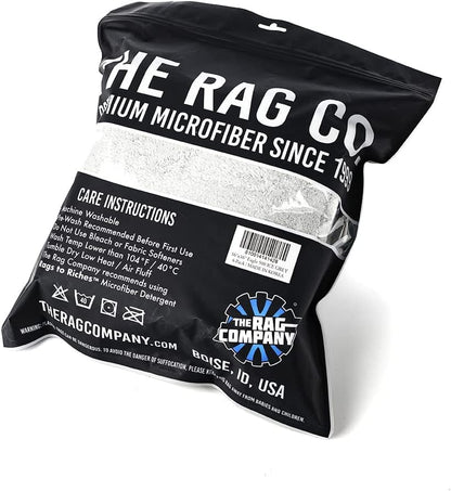 The Rag Company - Eagle Edgeless 500 (4-Pack) Professional Korean 70/30 Blend Super Plush Microfiber Detailing Towels, 500GSM, 16in x 16in, Blue