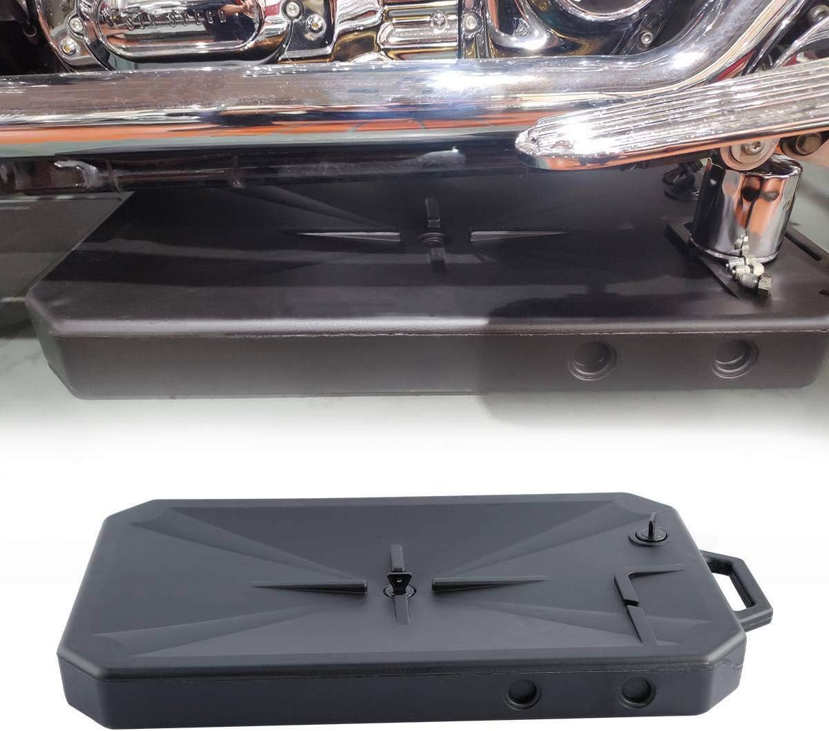 TCT-MOTORPARTS 10 Quart ABS Oil Drain Pan w/Spout Low Profile Fit for Harley Road King Electra Street Road Glide Ultra Limited Dyna Freewheeler CVO Tri Glide Heritage Softail Fat Bob