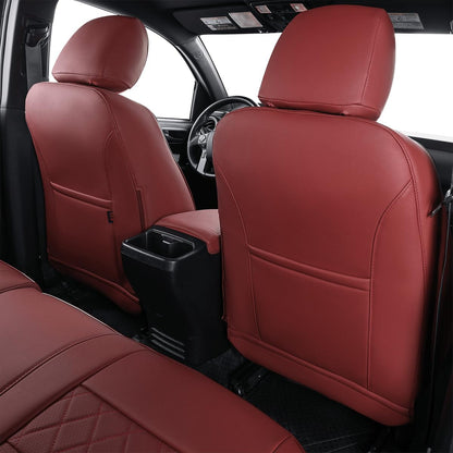 EKR Tacoma Car Seat Covers Custom Fit for Toyota Tacoma (Petrol) 2024 2025 2026 DoubleCab/CrewCab SR/SR5/TRD Sport/TRD Off-Road/Limited -Truck Seat Covers Full Set,Faux Leather(Black)