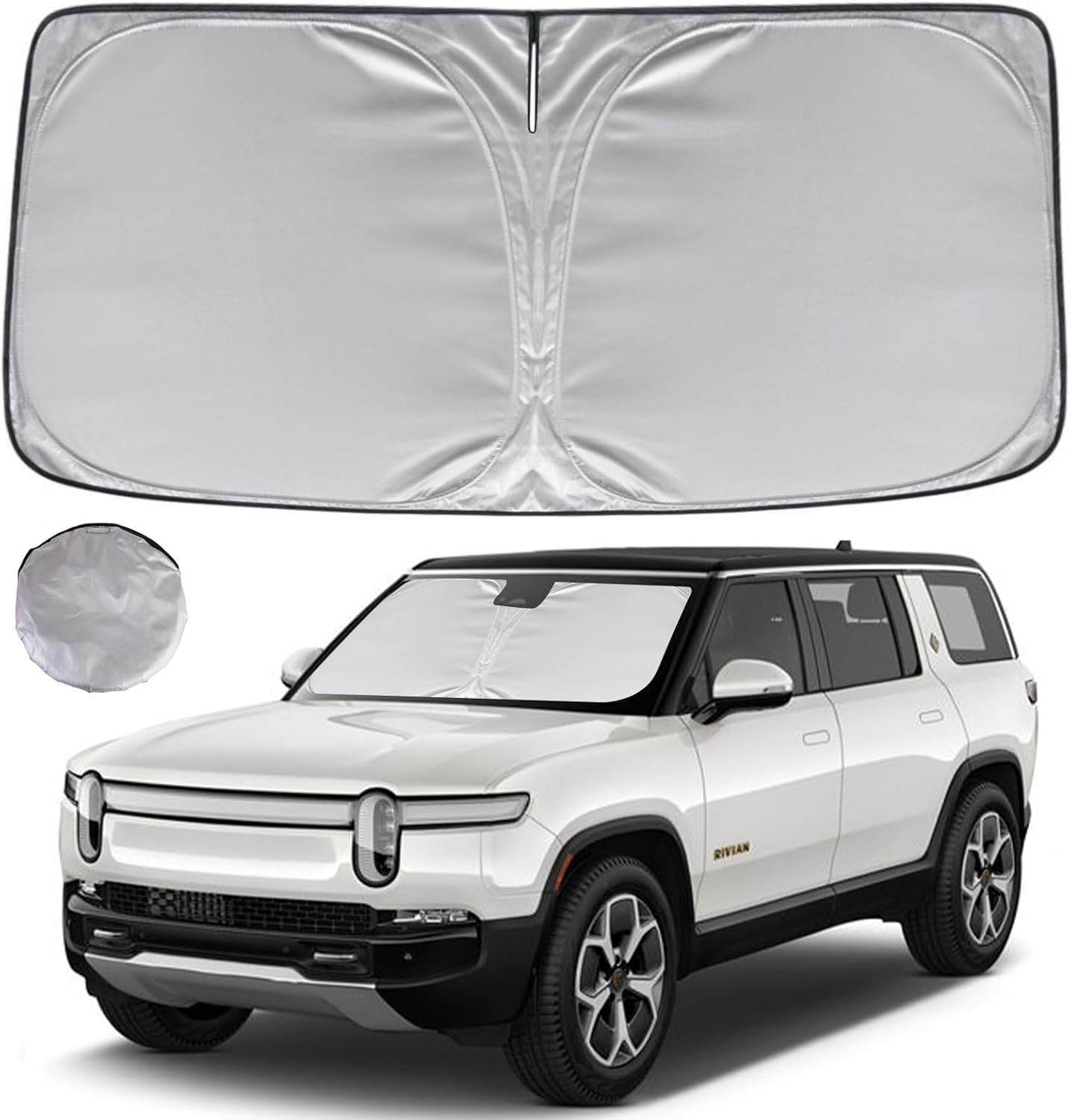 KAYZT Windshield Sun Shade for 2019-2025 2026 Chevy Silverado 1500 /GMC Sierra 1500 2500HD 3500HD Foldable Sunshade Front Window Custom Fit Car Accessories - Colors C