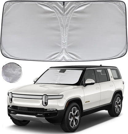 KAYZT Windshield Sun Shade for 2019-2025 2026 Chevy Silverado 1500 /GMC Sierra 1500 2500HD 3500HD Foldable Sunshade Front Window Custom Fit Car Accessories - Colors C