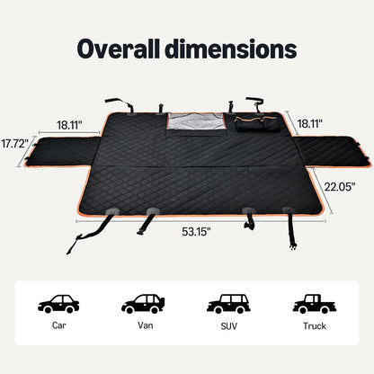 Amazon Basics Waterproof Dog Car Seat Cover, Scratch Proof Protector for Pet, Car Back Bench, 56 x 47 inch, Black
