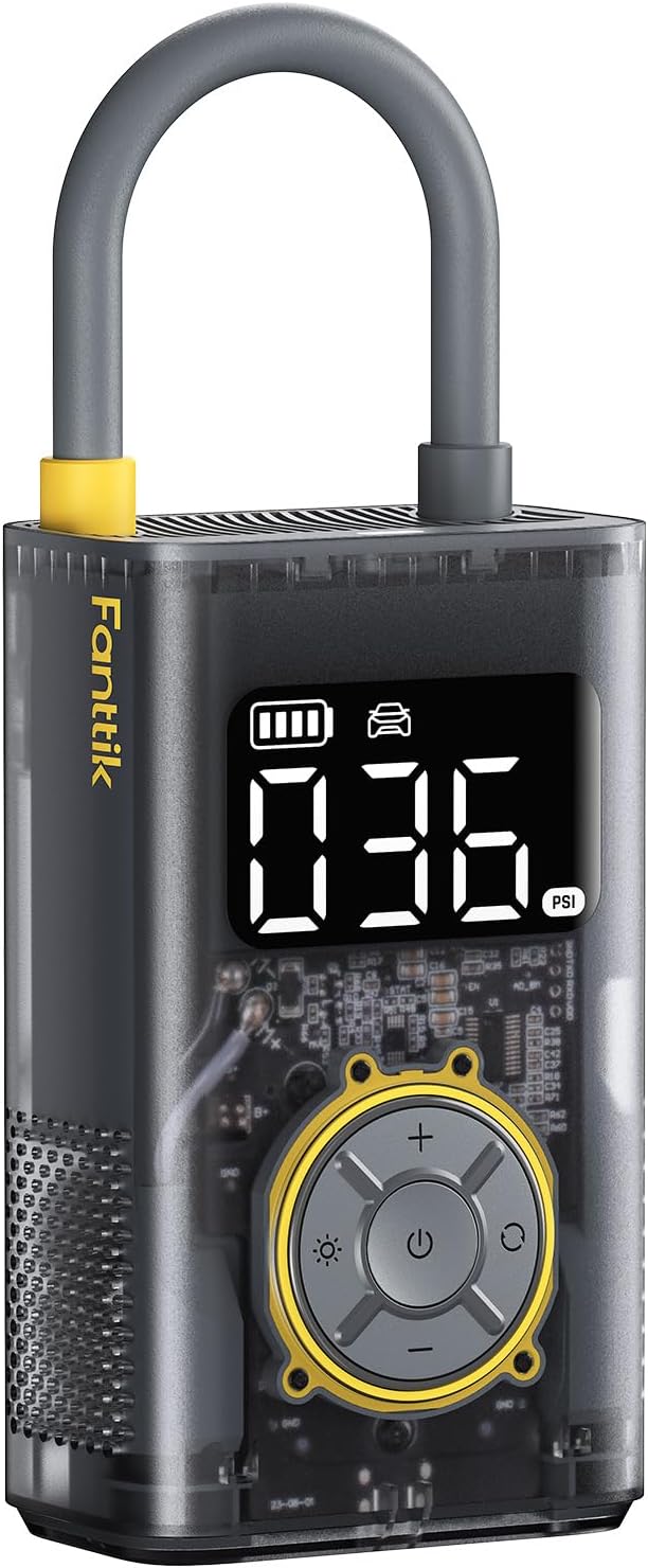 Fanttik X9 Pro Portable Tire Inflator for Compact Car, 1Min Fast Inflate Electric Bike Pump with Digital Tire Pressure Gauge, 150PSI Air Compressor for Electric Bikes, Motorcycle, Ball, Ideal for Dad