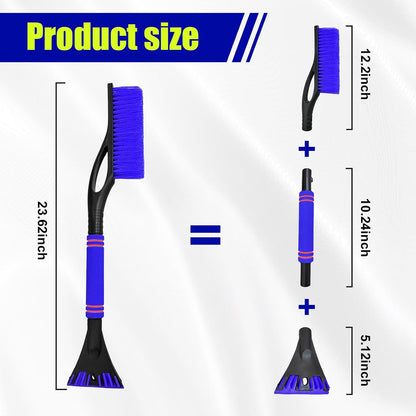Dickno 24 Inch Car Snow Scraper and Brush, Detachable Scratch Free Ice Scraper with Ergonomic Foam Grip, Universal Winter Snow Removal Tool for Car Windshield Window (Black)