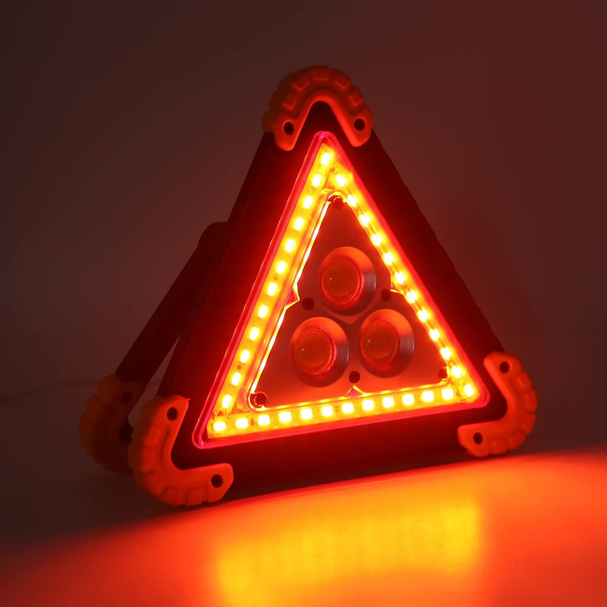 Warning Triangle Light, LED Emergency Triangle Light, Portable Multifunctional Car Warning Triangle Lamp Triangle Cob Work Light for Vehicle Truck Accident Car Repairing