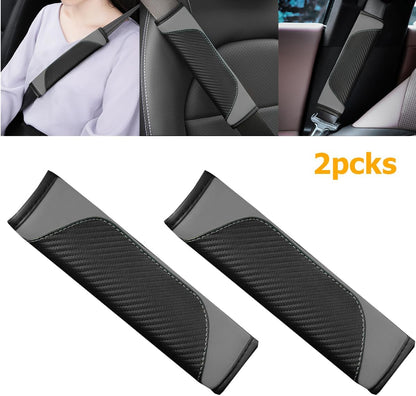 Osilly 2PCS Car Seat Belt Cover, Carbon Fiber Seatbelt Shoulder Protection, Soft Car Seat Belt Strap Cushion Protect Your Neck and Shoulder, Car Accessories Seat Belt Pad for Car Truck (Red)