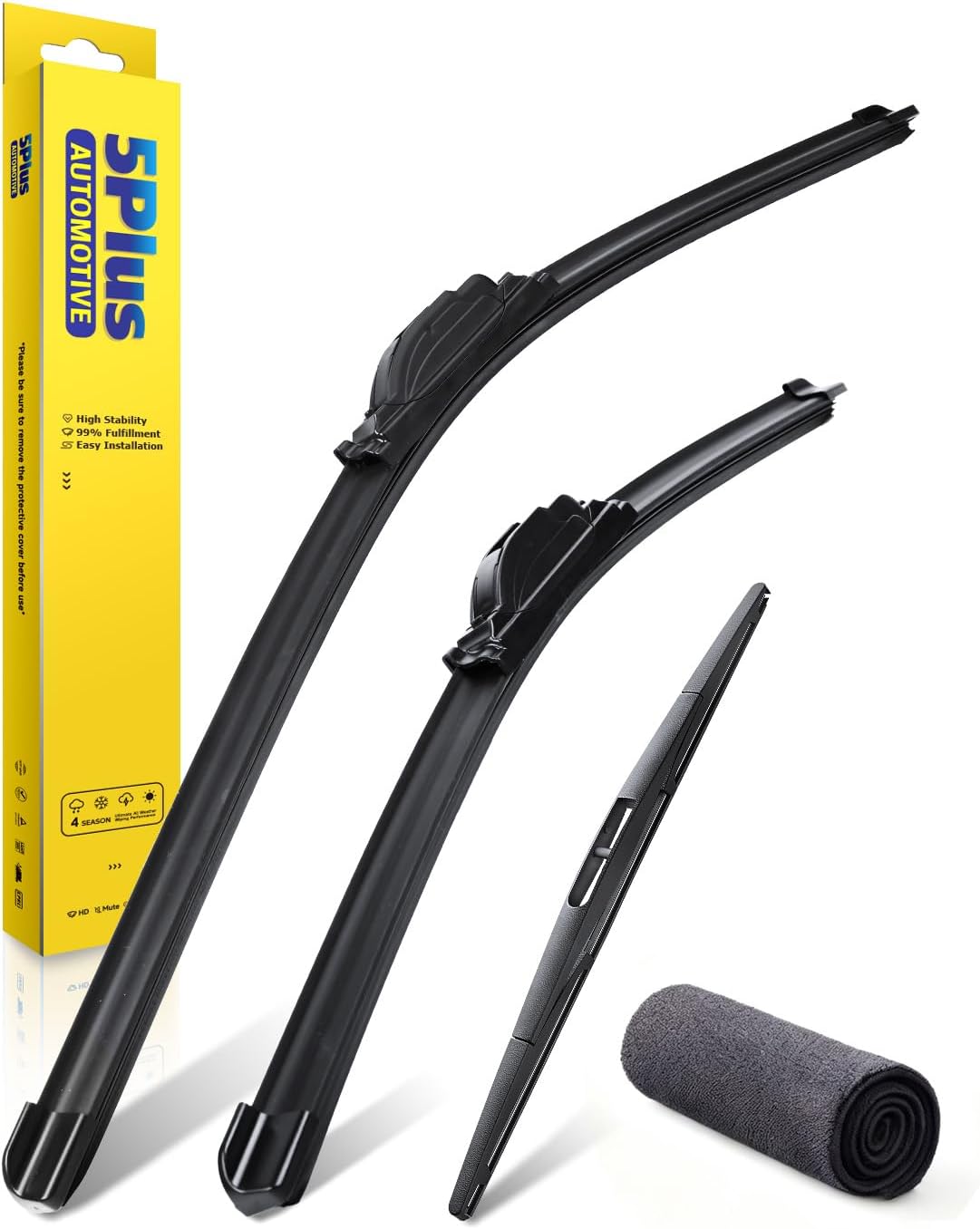 5 PLUS 26"+17" Windshield Wipers Blade Replacement for Nissan 02-06 19-24 Altima/07-12 20-24 Sentra/20-24 Versa Wiper Blades-Front All-Weather Wiper Blades Exact fit J-Hook Type (Pack Of 2)