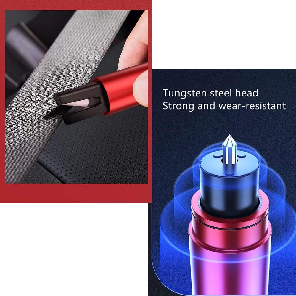 HHXS Window Breaker Seatbelt Cutter,Upgraded Safe Hammer Glass Breaker Under Water,Car Safety Hammer Emergency Escape Tool Safehammer for New Cars Home-(2 Pcs Red)
