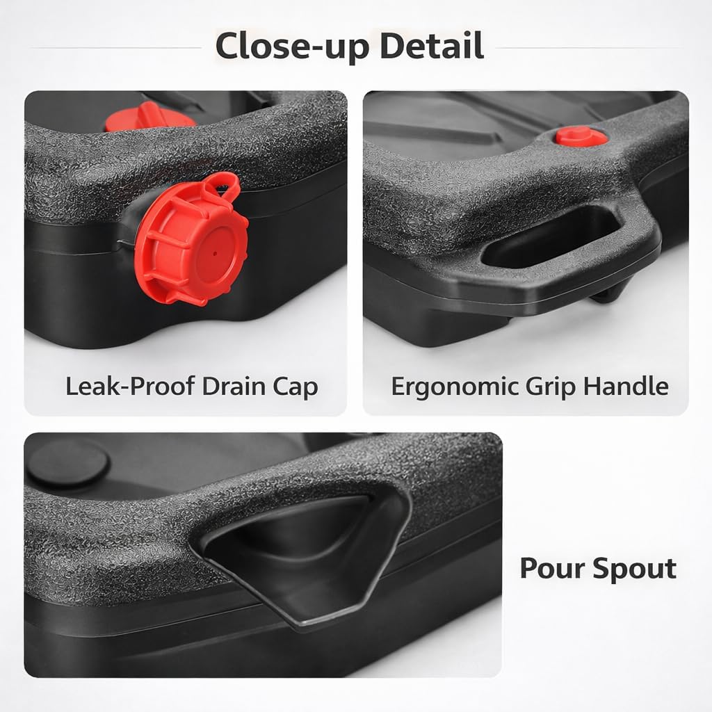 16 Quart Automotive Oil Drain Pan-Heavy-Duty Plastic Oil Change Container for Cars,Trucks and SUVs, Black