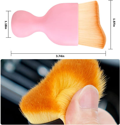 Blilo Car Interior Detailing Brush, Auto Soft Hair Cleaning Brushes, Curved Dirt Dust Collectors, Removal Tool for Dashboard Air Conditioner Vents Leather, Scratch Free (Black/1PCS)