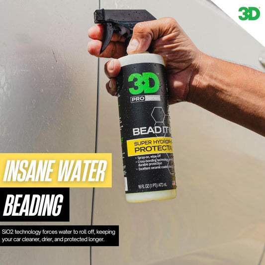 3D Bead It Up Ceramic Coating Booster Spray - Super Hydrophobic Bead Maker - Polymer Paint Protectant & Sealant 16oz.