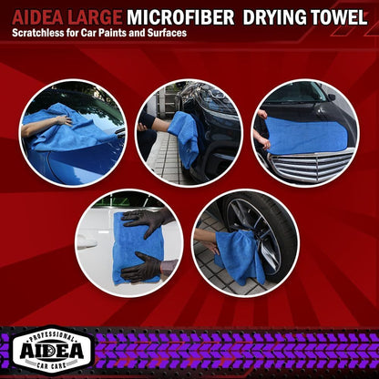 AIDEA Microfiber Cleaning Cloth 24 Pack, Microfiber Towels for Cars, Soft & Absorbent Cleaning Rags, Premium Lint Free Shop Towels for House, Kitchen, Car, 12inx16in