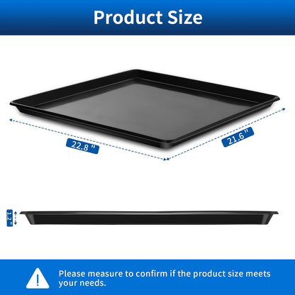 22.8'' x 21.6'' Oil Drain Pan,Drip Tray Oil Drip Pan for Under Car Plastic Oil Tray- Leak Proof Mini Fridge Drip Pan,Oil Drain Pans for Changing Oil,Oil Drip Pan for Under Car,Black(2 Pcs)