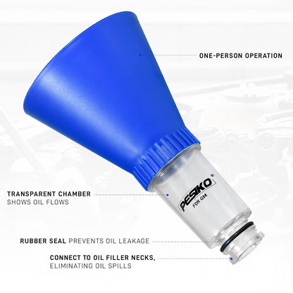 Engine Oil Funnel Spill-Free Hands-Free Compatible with Buick, Cadillac, Chevrolet, and GMC Vehicles for Fast & Easy Oil Change