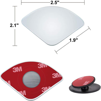 Verivue 2-Inch Round Blind Spot Mirrors for Cars, Universal Fit, HD Convex Wide Angle, Stick-On Frameless Side Mirror Blindspot, Adjustable Blind Spot Mirror for Car Side Mirrors, 2-Pack