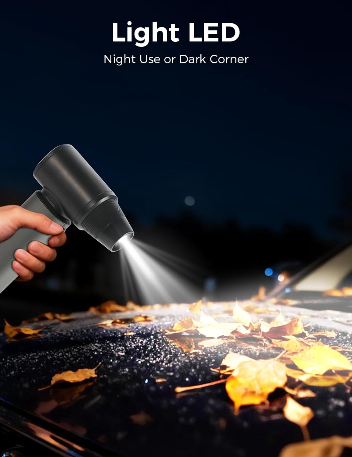 Compressed Air Duster - 180000RPM Super Power Electric Air Duster, 3-Speed Adjustable Rechargeable Cordless Air Blower with LED Light, Dust Blower for Computer, Keyboard, Outdoor, Car and House