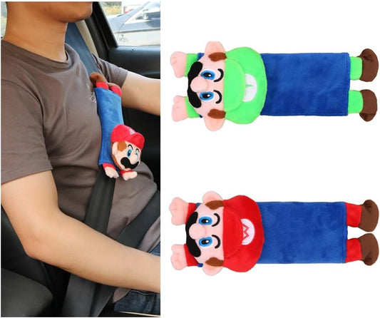 HODRME Car Seat Belt Covers for Kids-Cute Plush Safty Belt Protector Cushions Shoulder Pads, School Bag Strap Covers, Baby Carriage Strap Covers, 2 Pieces