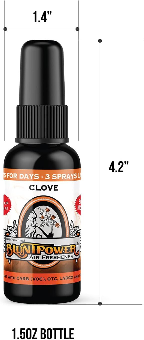 BluntPower (Baby Powder, 1 Pack) Concentrated Air Freshener Spray - Oil-Based Room Diffuser Spray - Long-Lasting Bathroom Scent, Car Freshener & Odor Eliminator - Colors B