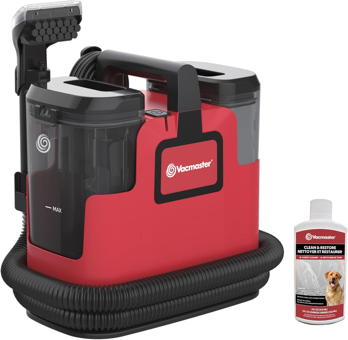 Vacmaster SCB301 400 Series Portable Carpet & Upholstery Spot Cleaner Machine, 15Kpa Power Suction with Versatile Tools for Pets, Area Rugs and Couches