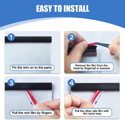 Rubber Edge Trim, Self-Adhesive Rubber Edge Trim, Edge Protector for Sheet Metal, EPDM Material, Fit 1/16"(1.0mm), Length 10Ft, Black Color, U Channel Edge Trim - Colors B