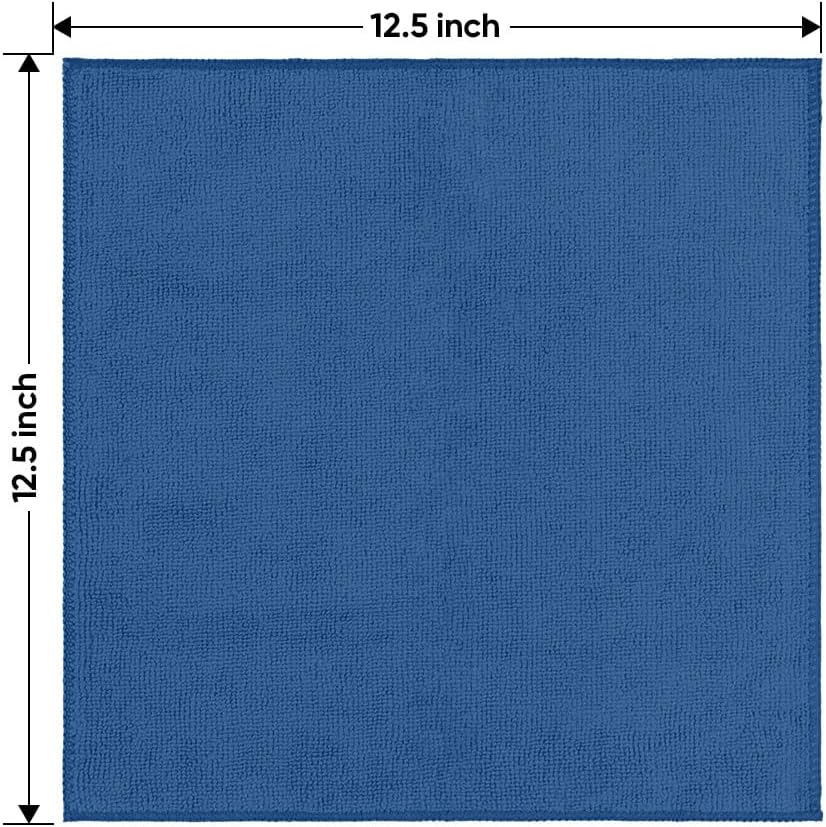 HOMEXCEL Microfiber Cleaning Cloth 12 Pack, 12.5 x 12.5 inch Microfiber Towels for Cars, Ultra Absorbent Washing Cloth, Lint Free Streak Free Cleaning Rags for Car, Kitchen, and Window (Grey)