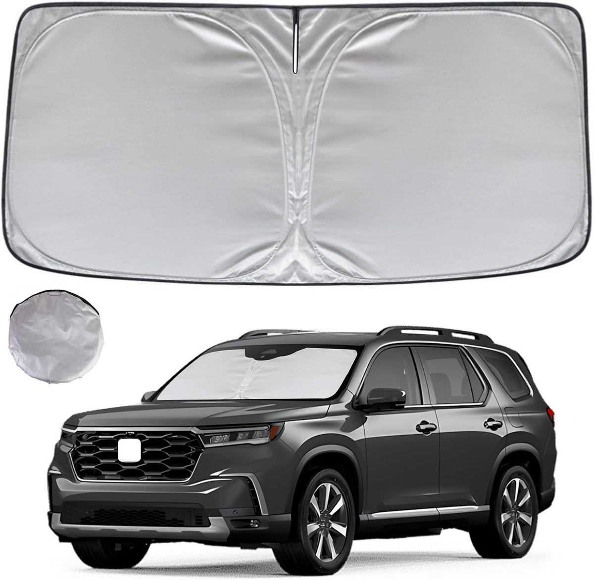 KAYZT Windshield Sun Shade for 2019-2025 2026 Chevy Silverado 1500 /GMC Sierra 1500 2500HD 3500HD Foldable Sunshade Front Window Custom Fit Car Accessories - Colors B