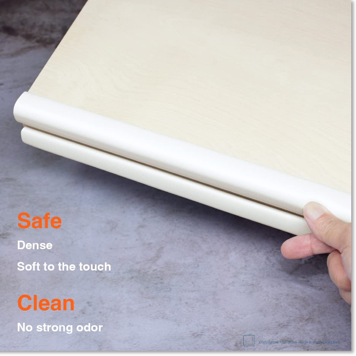 Roving Cove HeftyFit Edge Protector for Baby Proofing (6ft Large Edge Only), Heavy-Duty Soft Rubber Foam Furniture Edge Bumper Guards, Desk Edge Cushion, Wall Corner Covers, 3M Adhesive, Onyx Black