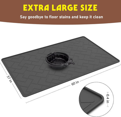 Oil Spill Mat for Garage, 60" x 37" Heavy Duty TPE Oil Change Mat with Raised Edge, Reusable Oil Drain Pan, Waterproof, Oil-Proof, Non-Slip Under Car Mat,Protect Garage Surface from Spill & Stain | Oil Spill Mat