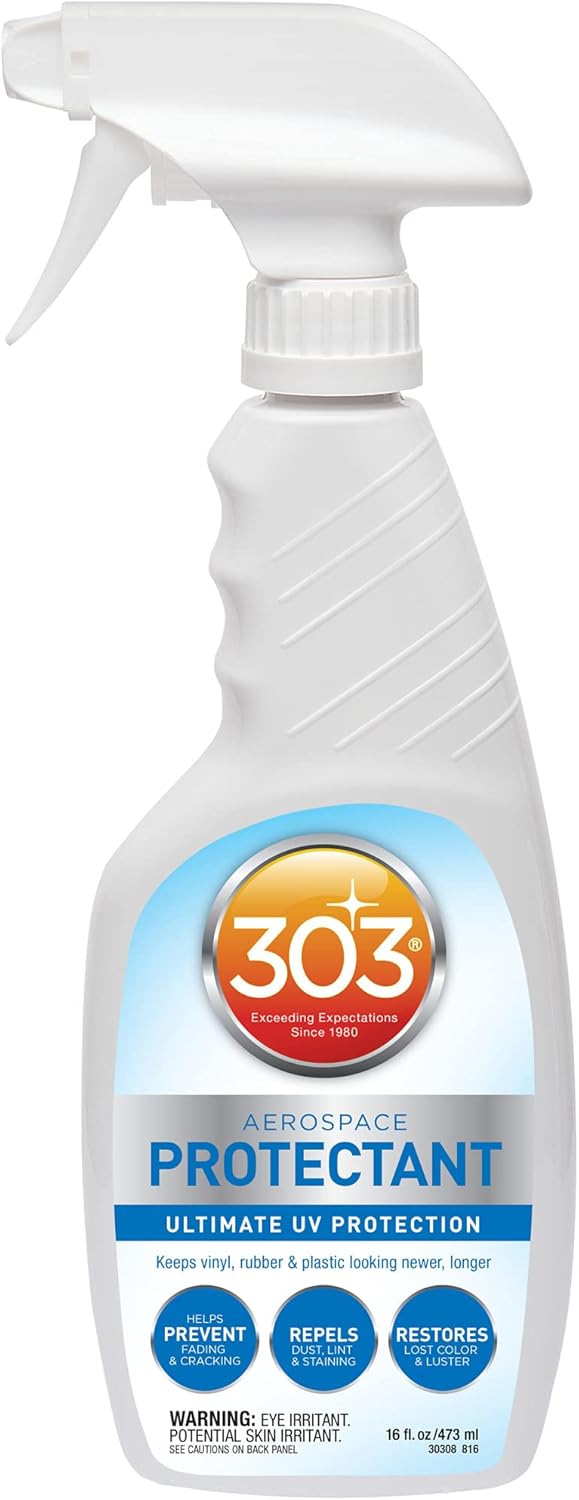 303 Products Aerospace Protectant Spray, UV Protection for Outdoor Surfaces – Protects Vinyl, Plastic & Rubber, Repels Dust & Dirt, Matte Finish, 10 oz