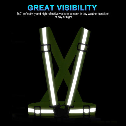 Reflective Vest Running Gear, 2Pack High Visible Safety VES for Cycling Jogging Running Walking, Adjustable for Men Women