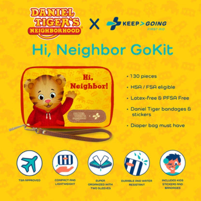 KeepGoing Travel First Aid Kit for Kids – 130 Pc. for Car, Home, Purse, Diaper Bag & Backpack with Latex-Free Bandages - Mini First Aid Kit Travel Size TSA-Approved