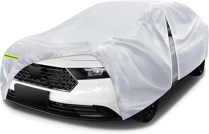 6 Layers Car Cover Waterproof All Weather for Automobiles, Size A3 with Zipper Cotton Fit for Toyota Camry, Honda Accord, Ford Mustang, Chevy Camaro/Malibu,Kia Optima/K5 (187-198 inch)