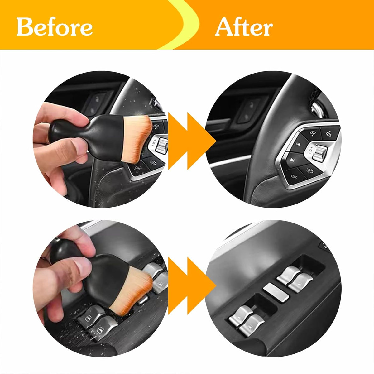 AOCISKA Car Interior Detailing Brush,Soft Bristle Cleaning Brush Car Detailing Brush Dusting Brush,Car Interior Cleaning Tool,Auto Detail Brush Car Dash Duster Brush (Black)