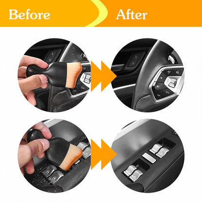 AOCISKA Car Interior Detailing Brush,Soft Bristle Cleaning Brush Car Detailing Brush Dusting Brush,Car Interior Cleaning Tool,Auto Detail Brush Car Dash Duster Brush (Black)