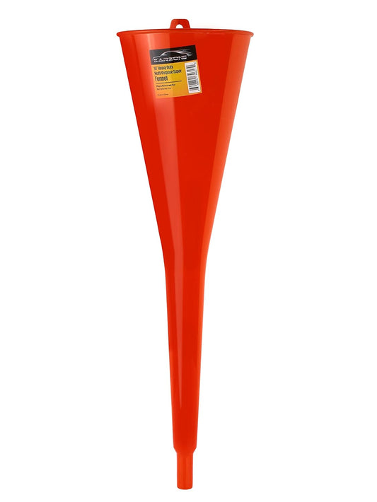 Long Neck Funnel, Oil Funnels for Oil Change, Long Funnels for Transmission Fluid, Automotive Funnel for Gas & Lubricants (12.0 Fluid Ounces, Red)