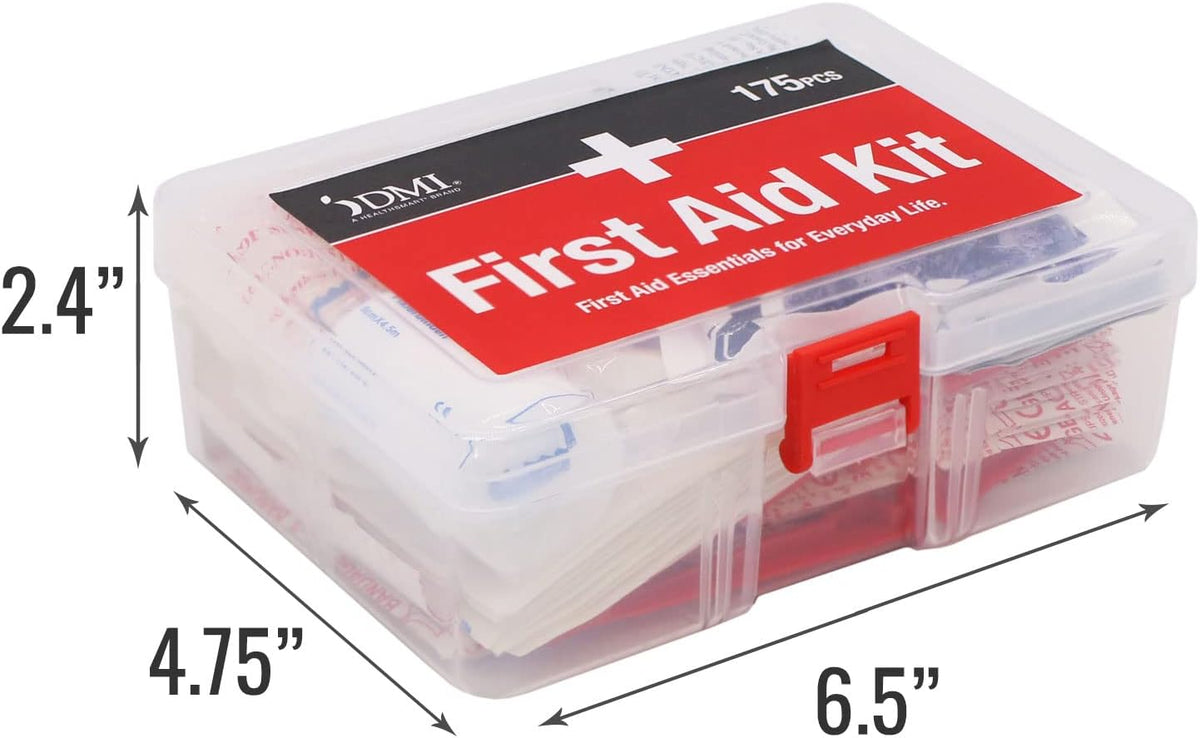 DMI First Aid Kit, Mini 20 Piece Kit, Small and Compact All Purpose Use for Minor Cuts and Scrapes, Durable Water Resistant Case, Convenient and Portable, White, 1 Count