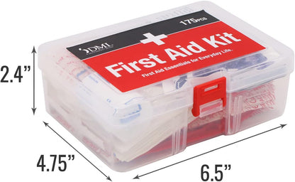 DMI First Aid Kit, Mini 20 Piece Kit, Small and Compact All Purpose Use for Minor Cuts and Scrapes, Durable Water Resistant Case, Convenient and Portable, White, 1 Count