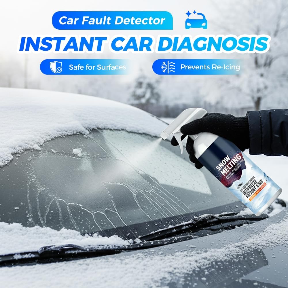 Deicing Spray 300ml,Deicer for Car Windshield,Deicing Agent,Antifreeeze Prevent Icing,Snow Melting Spray for Car Windows,Car Winter Essentials,Quick Ice & Snow Melting Spray (2pcs)
