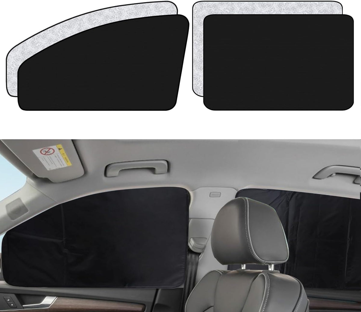 XCBYT Car Window Shades - 4 Pcs Car Privacy Curtains - 100% Block Light Car Window Covers - Magnetic Side Window Sun Shade Keeps Cooler for Breastfeeding, Taking a nap, Changing Clothes, Camping