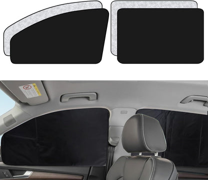 XCBYT Car Window Shades - 4 Pcs Car Privacy Curtains - 100% Block Light Car Window Covers - Magnetic Side Window Sun Shade Keeps Cooler for Breastfeeding, Taking a nap, Changing Clothes, Camping