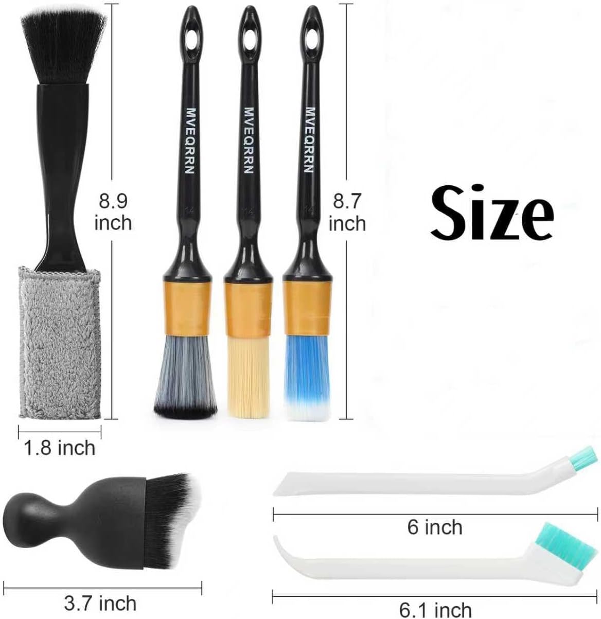 10PCS Car Detailing Brush Set,Boars Hair Car Cleaning Detail Brush kit,Ultra Soft No Scratch Car Dust Brush,Car Interior Detailing Brushes Kit,Detail Brushes Car Detailing for Interior Exterior(green)