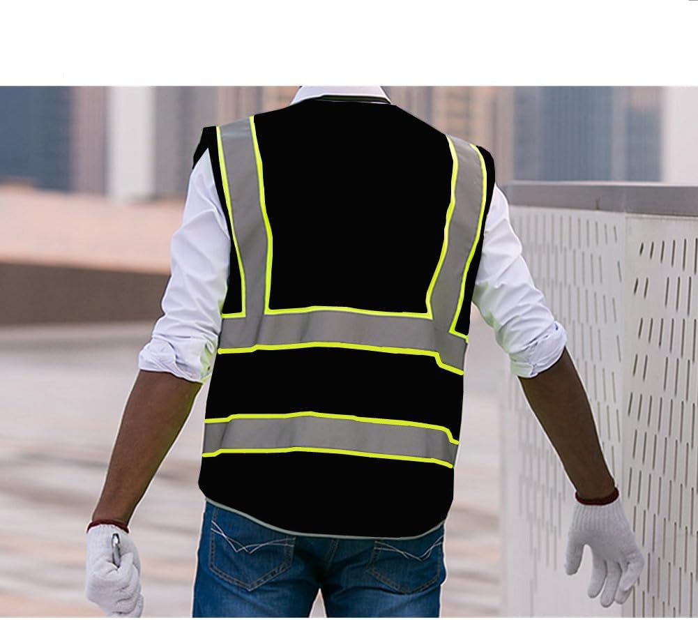 XIAKE 9 Pockets Class 2 High Visibility Reflective Safety Vest for Men Women,Meets ANSI/ISEA Standard