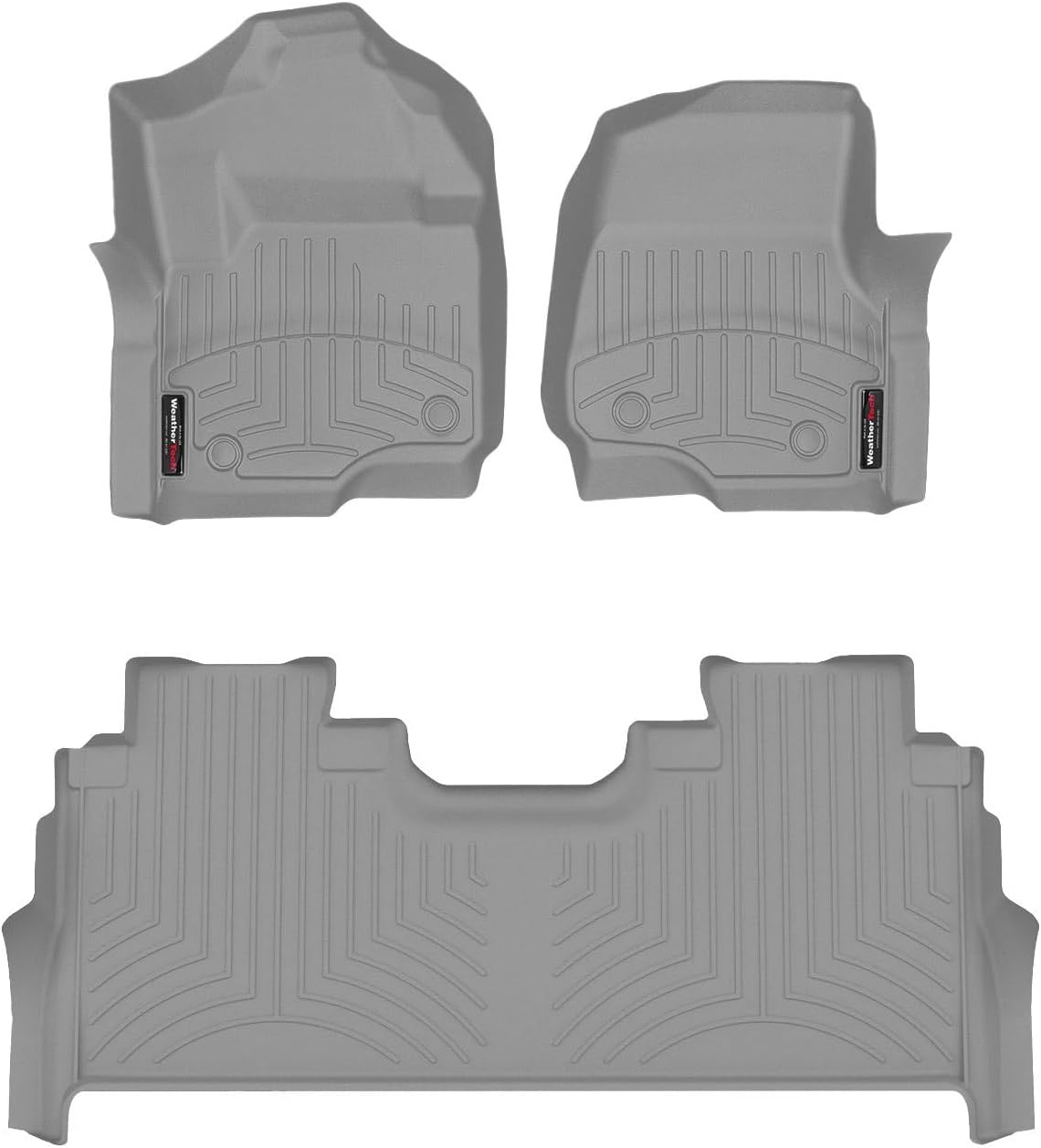 WeatherTech Custom Fit FloorLiners for Ford Super Duty, Super Duty, Super Duty - 1st & 2nd Row (441012-1-6), Black