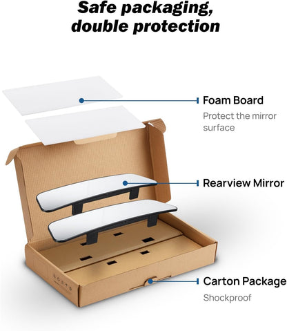 JOYTUTUS Rearview Mirror, 12 Inch Panoramic Interior Clip-on Wide Angle Convex Universal Rear View Mirror to Reduce Blind Spot Effectively for More Car SUV Trucks -Clear