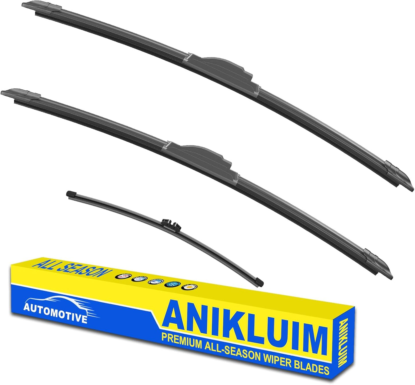 ANIKLUIM® 28"+28" Wiper Blades with 16" Rear Wiper Blade Set Replacement for 1996-2007 Caravan Town & Country Windshield Wipers Original Factory Quality (Pack of 3) - Colors B